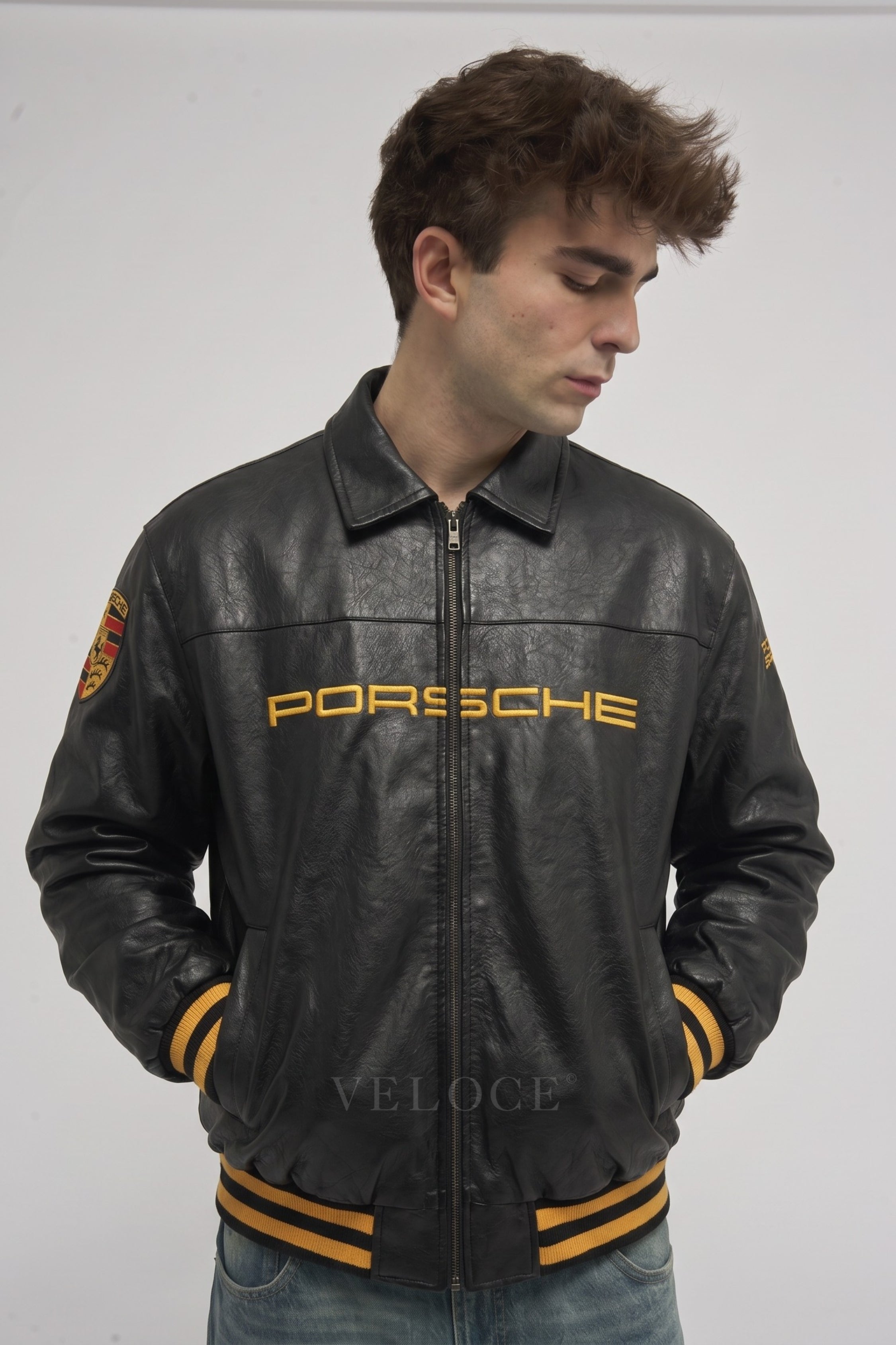 Heritage Leather Jacket Porsche 993 Turbo Black Edition