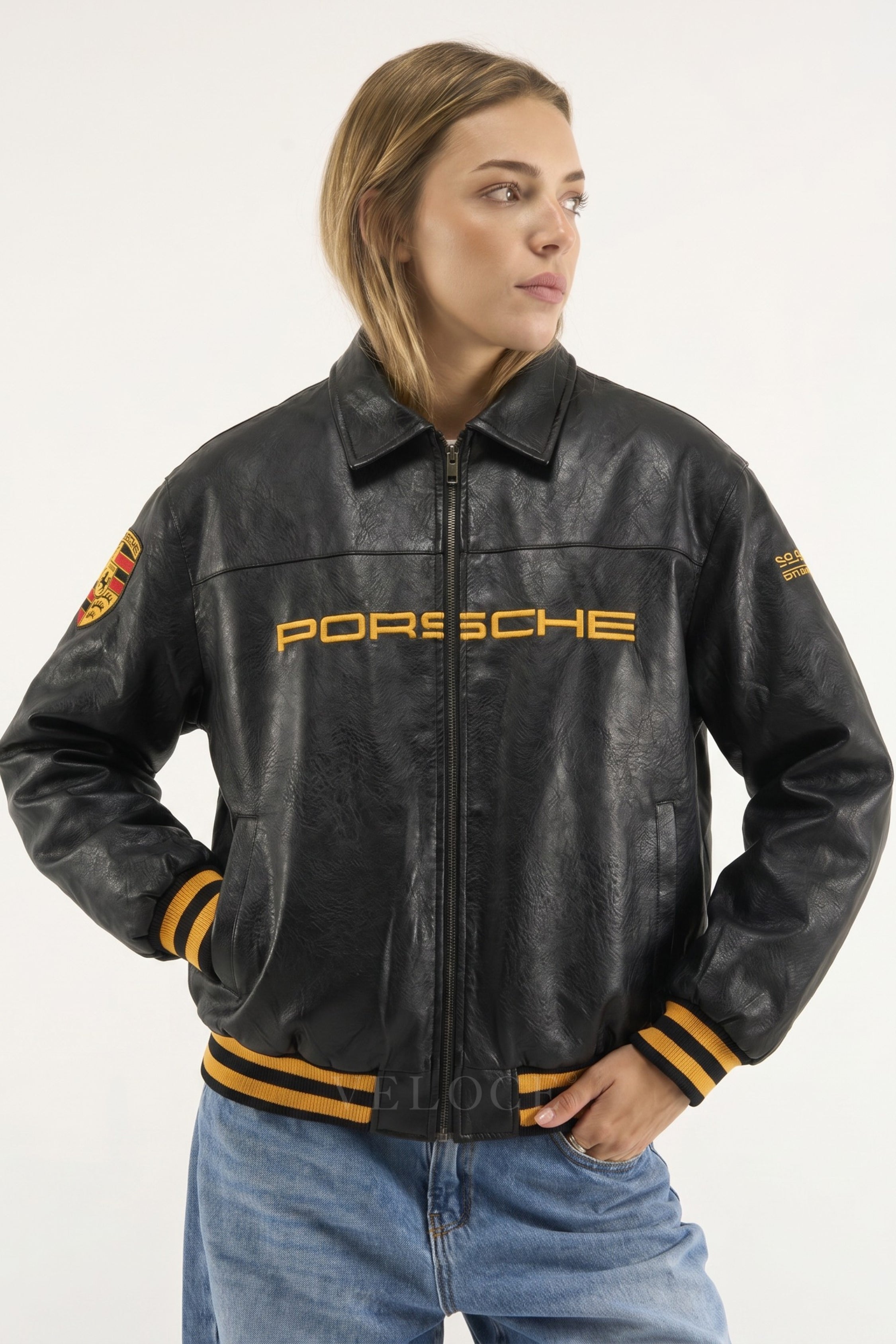 Heritage Leather Jacket Porsche 993 Turbo Black Edition