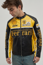 Heritage Leather Jacket Ferrari F1 Olympus Yellow Edition