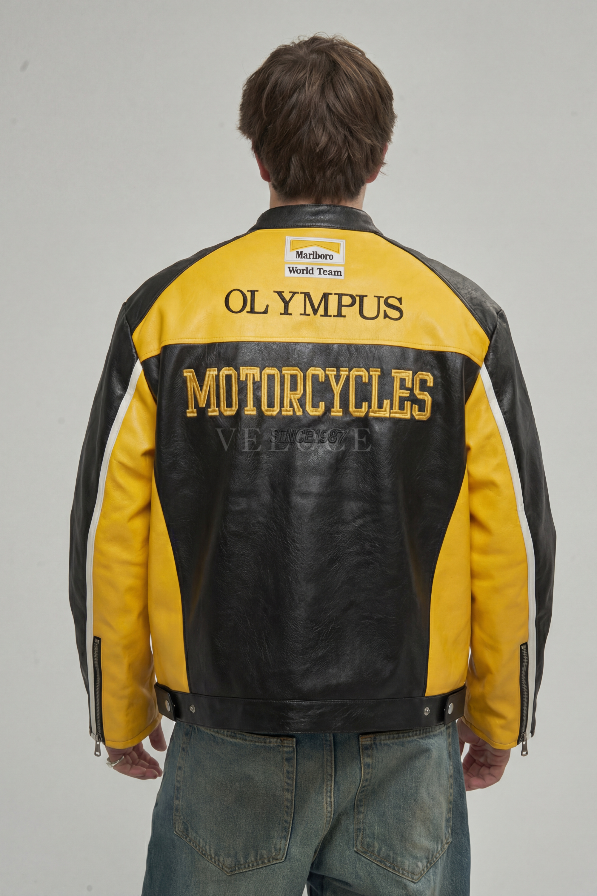 Heritage Leather Jacket Ferrari F1 Olympus Yellow Edition