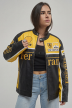 Heritage Leather Jacket Ferrari F1 Olympus Yellow Edition