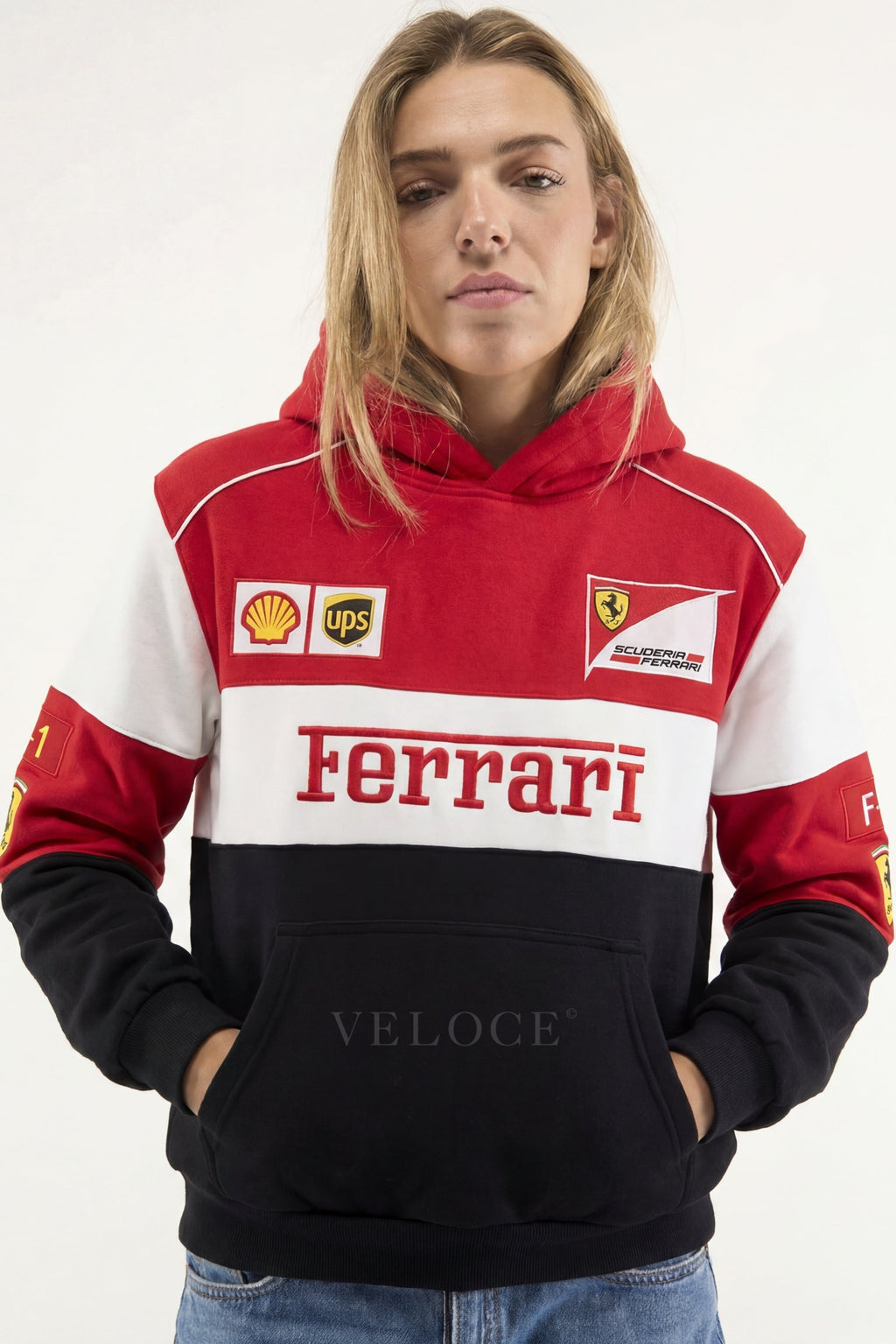 Heritage Cap Ferrari F1 Racing Hoodie Full Embroidered Edition